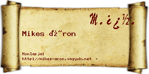 Mikes Áron névjegykártya